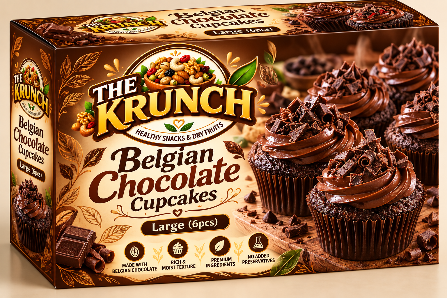 Belgian Chocolate Cupcakes - Large (6pcs)